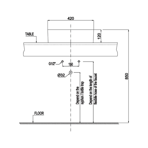 [Hafele] Chậu lavabo đặt bàn Sapporo 420x420x145 588.79.031