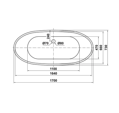 [Hafele] Bồn tắm độc lập Nagoya hình bầu dục 588.99.600
