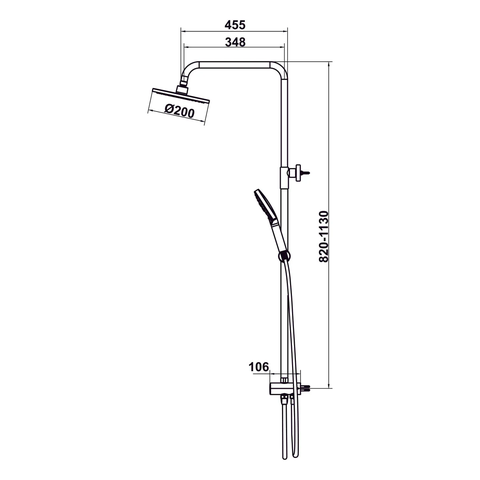 [Hafele] 	ECO Thanh sen kết hợp ko gồm bộ trộn cr 589.34.189