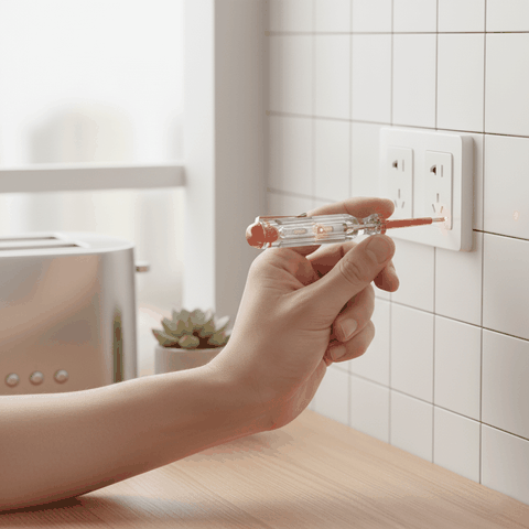 Bút thử điện Điện Quang ĐQ ETP06 R ( Đầu vít dẹp,140 mm, màu đỏ )