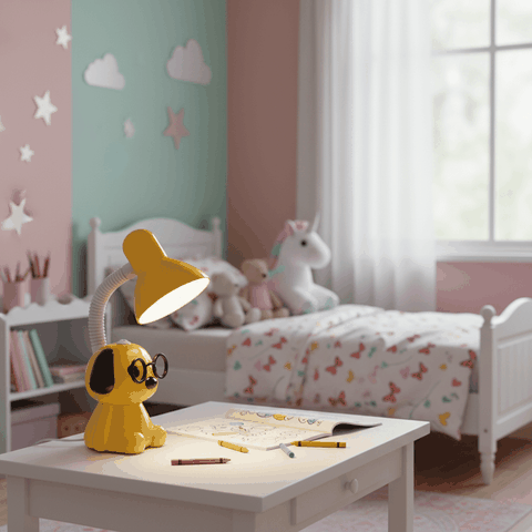 Đèn học để bàn chống cận chú chó tri thức Điện Quang ĐQ DKL17 (Cắm điện trực tiếp)