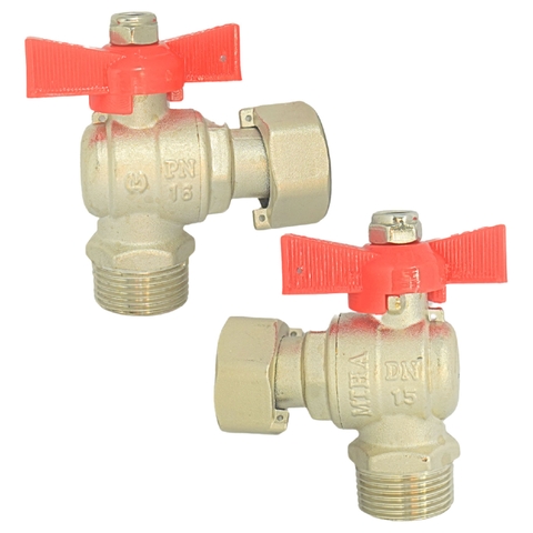 [Minh Hòa] Van góc đồng có van một chiều mạ sau đồng hồ tay bướm ABS MIHA - PN16