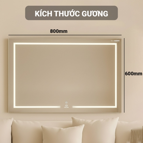 Gương LED Âm Tường 6000K Cảm Ứng – 800×600mm | Gương GLS HQ35R68