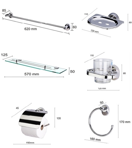 Bộ phụ kiện phòng tắm 6 món 6M1A