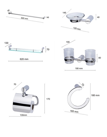 Bộ phụ kiện phòng tắm Bao 6M6A