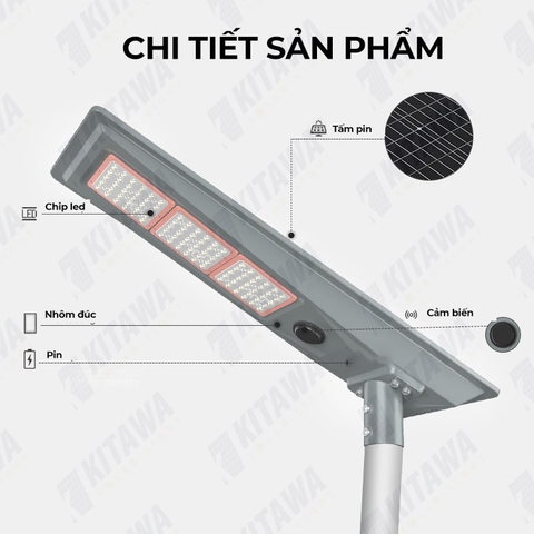 [100W] Đèn Liền Thể Năng Lượng Mặt Trời 100W Kitawa LT13100