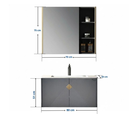 [Rangos] Tủ Chậu Lavabo RG - RGC -3101- 80