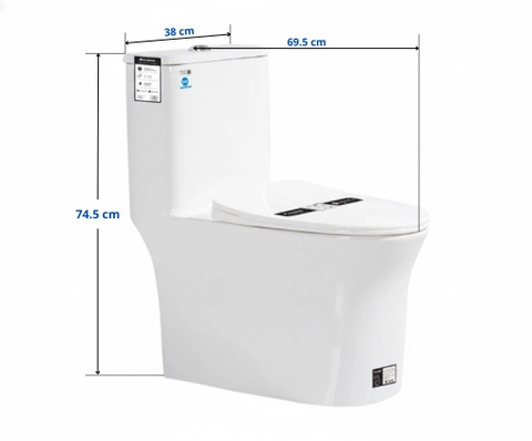 Bồn cầu 1 khối Rangos RG-8089 - Vành rim, Xả xoáy 360°, Men chống bám bẩn