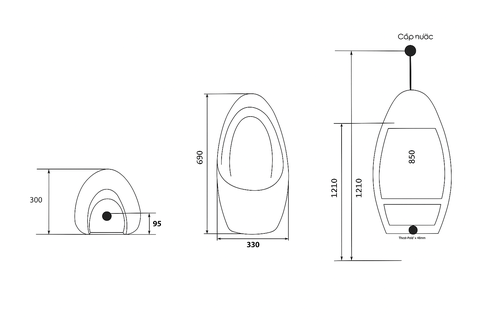 [Rangos] Tiểu nam treo tường không cảm ứng RG-8101