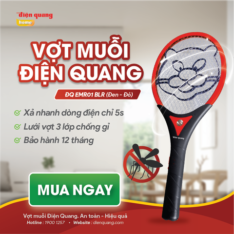 Vợt muỗi Điện Quang ĐQ EMR01 BLR (Đen - đỏ/ Cam - đen)