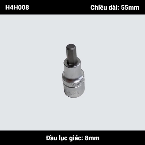 Đầu tuýp 1/2'' ra đầu lục giác 5-12mm Licota