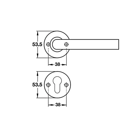 [Hafele] Bộ Tay Nắm Gạt Inox Mờ/Đen 135X60X19Mm