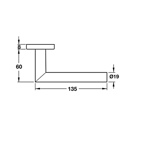 [Hafele] Bộ Tay Nắm Gạt Inox Mờ/Đen 135X60X19Mm