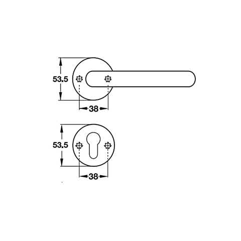 [Hafele] Bộ Tay Nắm Gạt Inox Mờ 140X60X19Mm 903.92.586