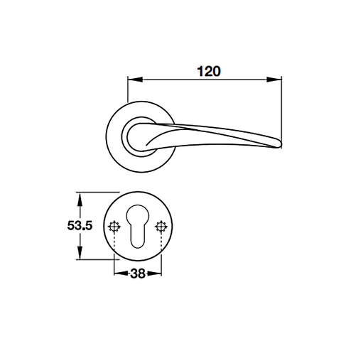[Hafele] Bộ Tay Nắm Gạt = Kl, Đb Pvd 903.98.147