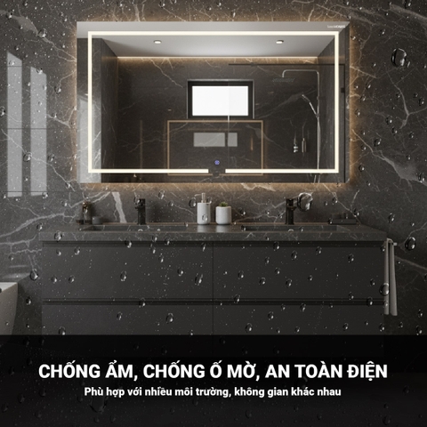 Gương LED Âm Tường 6000K Cảm Ứng – 800×600mm | Gương GLS HQ35R68