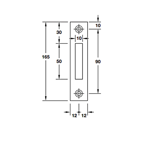 [Hafele] Thân Khoá Cửa Trượt Bs40, Đen 911.26.413