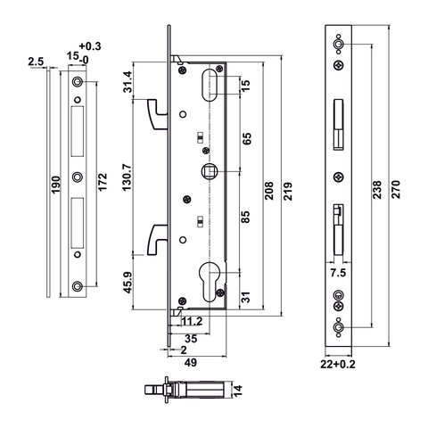 [Hafele] Khóa điện tử Hafele cửa nhôm DL6600-SW 912.20.145