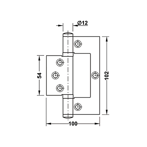 [Hafele] Bản Lề Cửa Inox Mờ 100X70X2.5Mm 926.96.100
