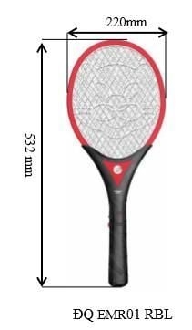 Vợt muỗi Điện Quang ĐQ EMR01 BLR (Đen - đỏ/ Cam - đen)