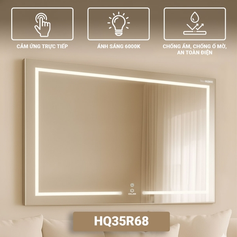 Gương LED Âm Tường 6000K Cảm Ứng – 800×600mm | Gương GLS HQ35R68