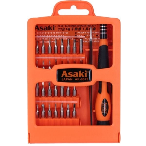 AK-9079 Bộ tua vít thử điện đa năng cao cấp 33 món Asaki
