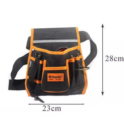 AK-9986 Túi đeo thắt lưng đựng đồ nghề cao cấp 11 ngăn Asaki