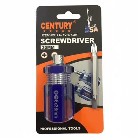 Tua vít 2 đầu cán trong lùn 6x55mm Century