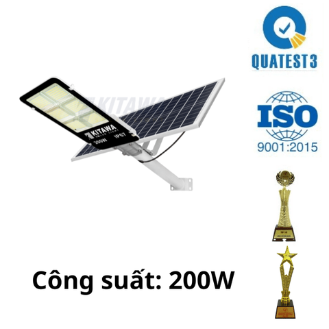 Đèn Đường Năng Lượng Mặt Trời KITAWA Vỏ Nhôm 200W BC1200