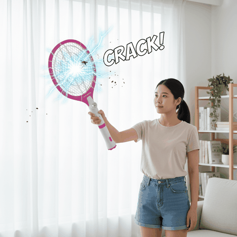 Bộ vợt muỗi Điện Quang ĐQ EMR05L WPI (Trắng - hồng)