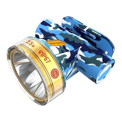 Đèn pin đội đầu DQ PFL17 R (Pin Lithium, 2.5W, màu thủy quân, ánh sáng trắng/vàng)