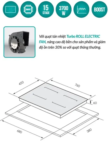 [GrandX] Bếp Từ 2 Vùng Nấu Serial 8 GX IP859Pro