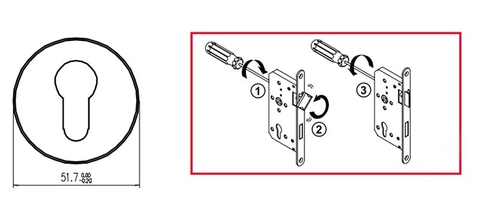 [Hafele] Khóa tay nắm DIY.E. LC7255 CYL70. Nickel 499.63.632