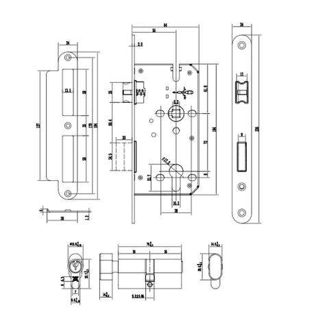 [Hafele] Khóa tay nắm DIY.E. LC7255 CYL70. Nickel 499.63.632