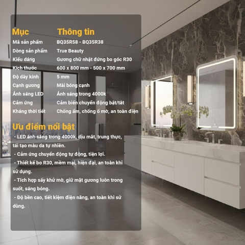 Gương LED cảm biến chuyển động [GLS]