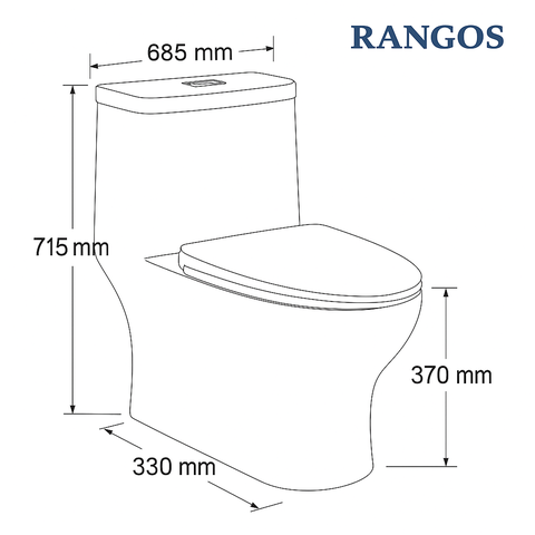 [Rangos] Bồn cầu vệ sinh bằng sứ một khối RG-8056S