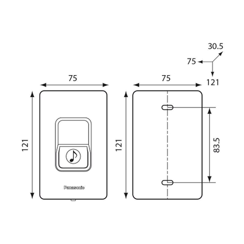 [Panasonic] Wide Series - Nút Chuông Kín Nước EGG331