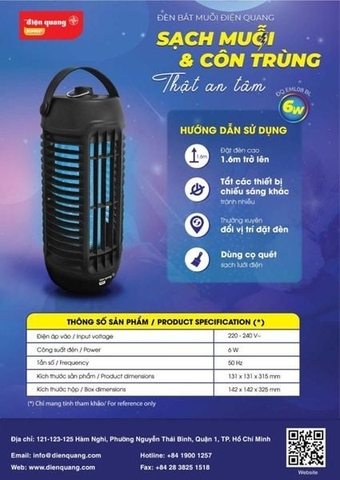 Đèn bắt muỗi Điện Quang ĐQ EML08 BL