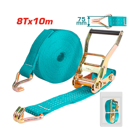 Tăng Dù 8T 10M 75mm – Dây Đai Polyester Chằng Hàng Chống Sốc, Siết Cực Chắc