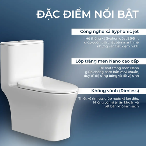 [Hafele] Bồn cầu 1-Khối Kobe 405x650x695 588.79.406