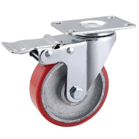 [Bánh xe Huy Hoàng] Bánh xe PU gang tải nặng (Càng dày 6mm)