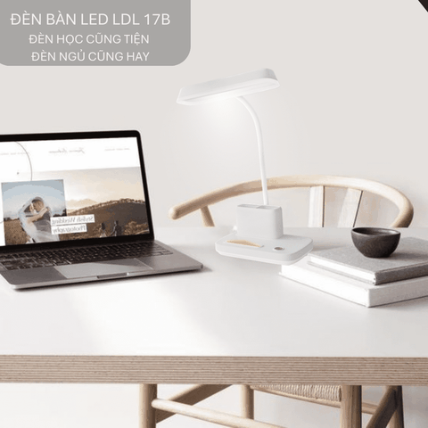 Đèn Đọc Sách Chống Cận Điện Quang ĐQ LDL17B (Cảm ứng, Pin sạc, 3W, Tích Hợp Đèn Ngủ Và Hộp Cắm Bút)