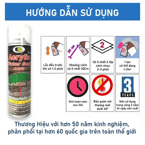 Chai xịt chống thấm Bosny Acrylic Water Seal A100 B127 500cc