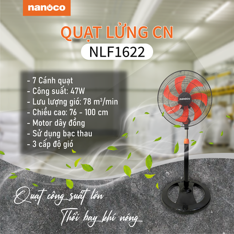 Quạt lửng CN NLF1622 (đen cam) Nanoco