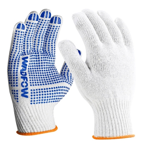 Găng tay dệt kim & có đốm chấm nhựa PVC XL Wadfow WKG1801