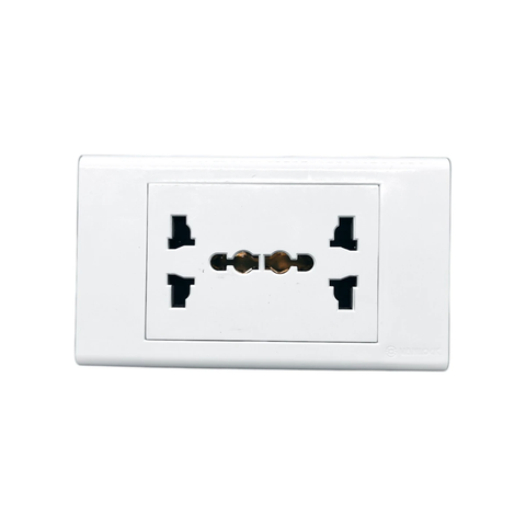 Ổ cắm công tắc S18UAM2 (2 ổ cắm có màn che 16A ) Sino Vanlock