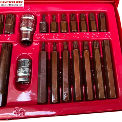 [Santa] Bộ lục giác 40 món (Thép S2 nâu)