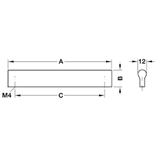[Hafele] Tay Nắm Tủ Nhôm 116X24 Mm 155.01.101
