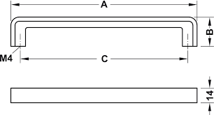 [Hafele] Tay Nắm Tủ H1385 146X28 (Crom Bóng) 110.34.265