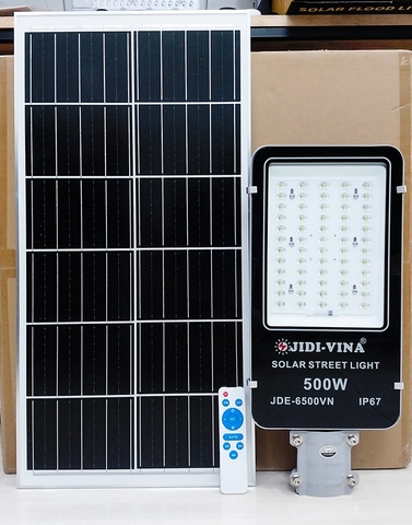 Đèn Đường 500W Năng Lượng Mặt Trời JDE-6500VN Tấm Pin Mono JIDI-VINA